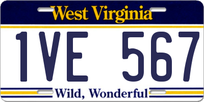 WV license plate 1VE567