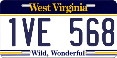 WV license plate 1VE568