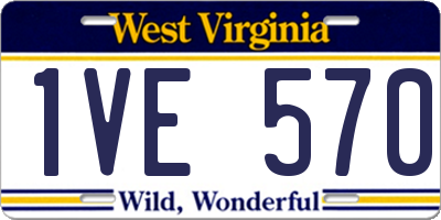 WV license plate 1VE570