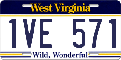 WV license plate 1VE571
