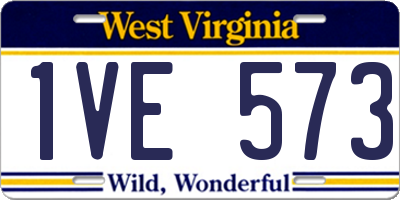 WV license plate 1VE573