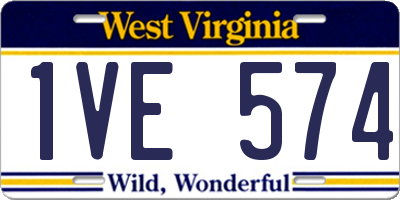 WV license plate 1VE574