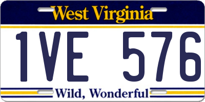 WV license plate 1VE576
