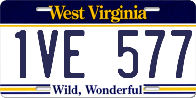 WV license plate 1VE577