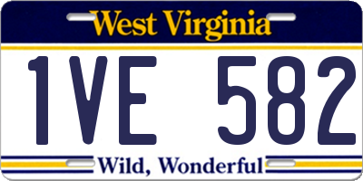 WV license plate 1VE582
