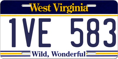 WV license plate 1VE583