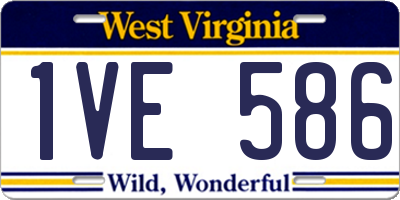 WV license plate 1VE586