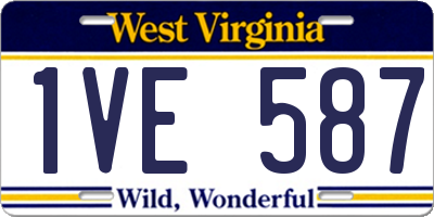 WV license plate 1VE587