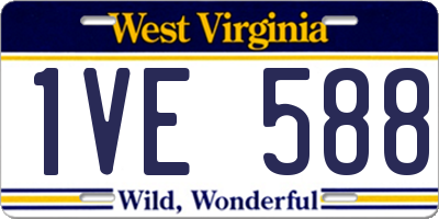 WV license plate 1VE588