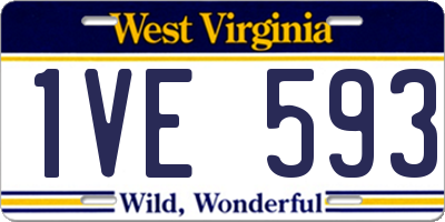 WV license plate 1VE593