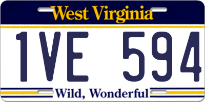 WV license plate 1VE594