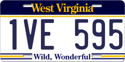 WV license plate 1VE595