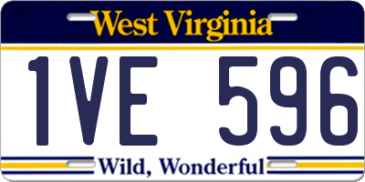 WV license plate 1VE596