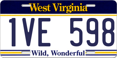 WV license plate 1VE598