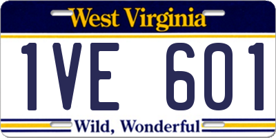 WV license plate 1VE601