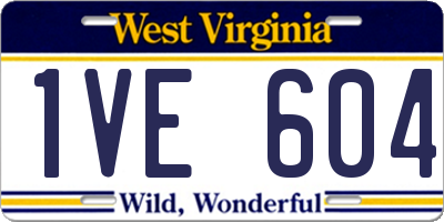 WV license plate 1VE604