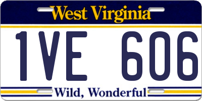 WV license plate 1VE606