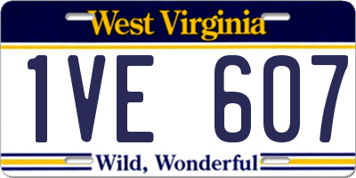 WV license plate 1VE607