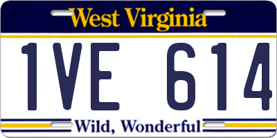 WV license plate 1VE614