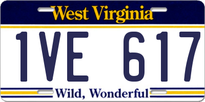 WV license plate 1VE617