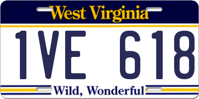 WV license plate 1VE618