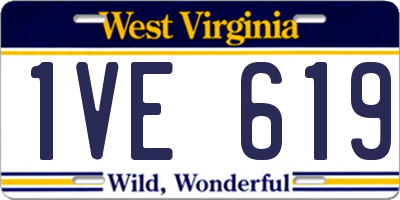 WV license plate 1VE619