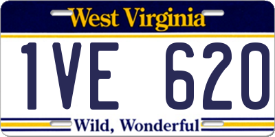WV license plate 1VE620
