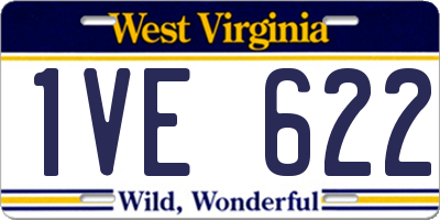 WV license plate 1VE622