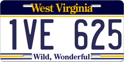 WV license plate 1VE625