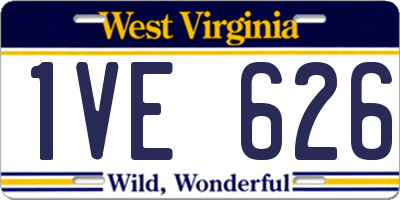 WV license plate 1VE626