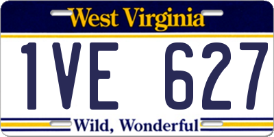 WV license plate 1VE627