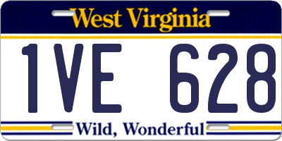 WV license plate 1VE628