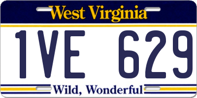 WV license plate 1VE629