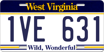 WV license plate 1VE631