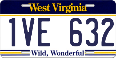 WV license plate 1VE632