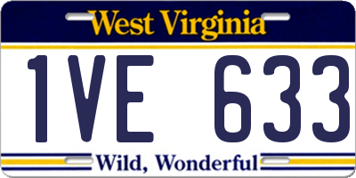 WV license plate 1VE633