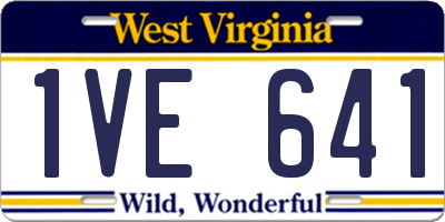 WV license plate 1VE641