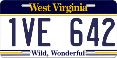 WV license plate 1VE642