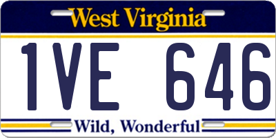 WV license plate 1VE646