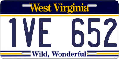 WV license plate 1VE652