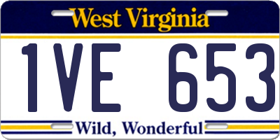 WV license plate 1VE653