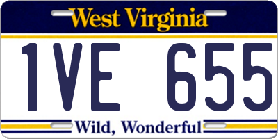 WV license plate 1VE655