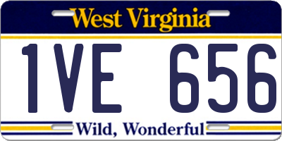 WV license plate 1VE656