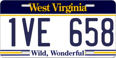 WV license plate 1VE658