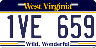 WV license plate 1VE659
