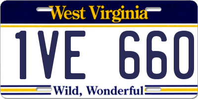 WV license plate 1VE660