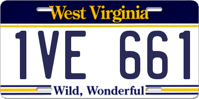 WV license plate 1VE661