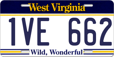WV license plate 1VE662