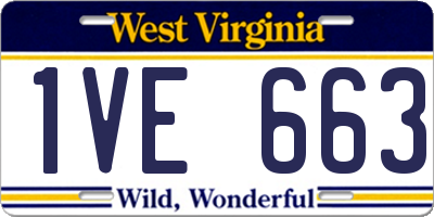 WV license plate 1VE663