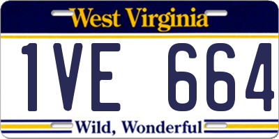 WV license plate 1VE664